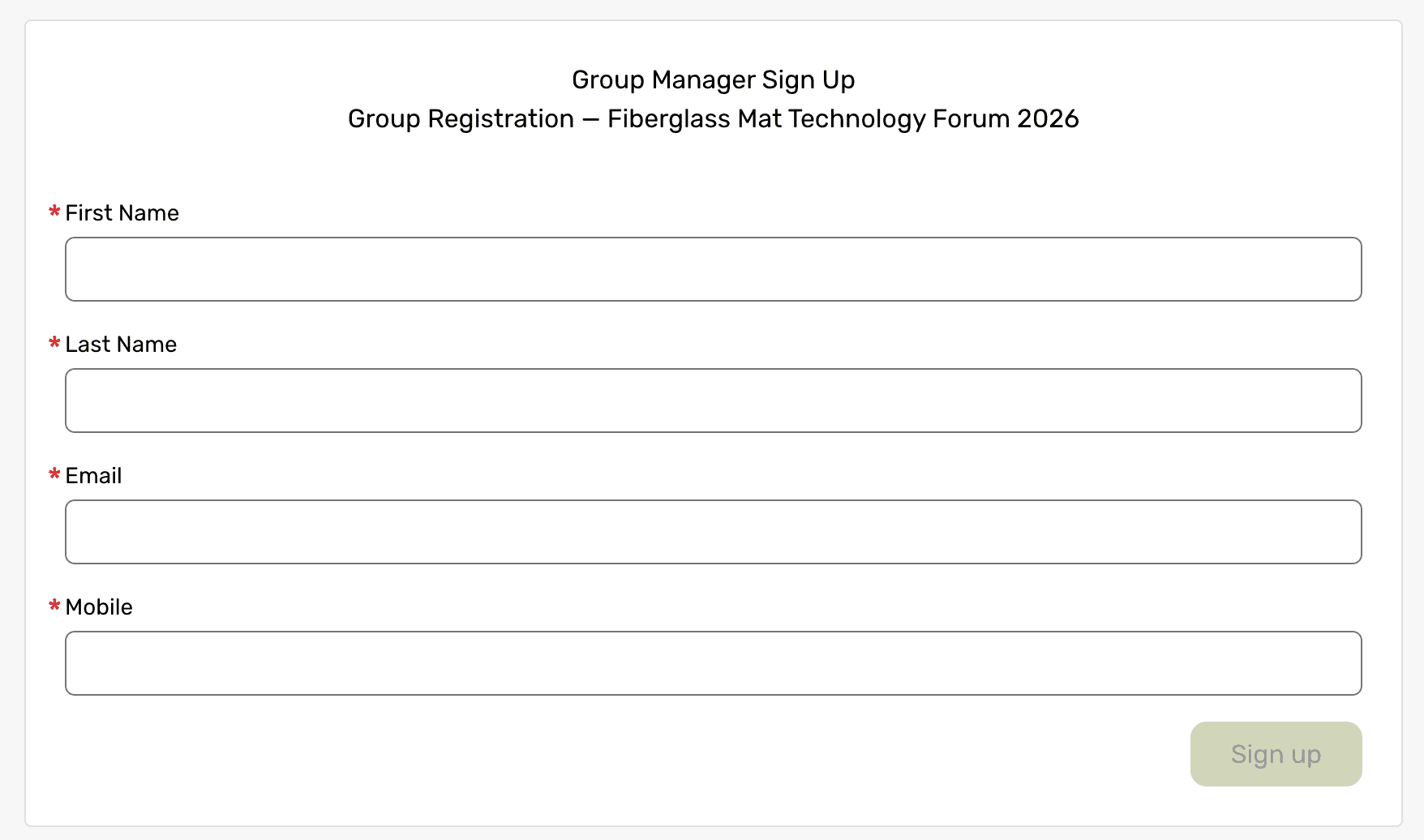 group sign up